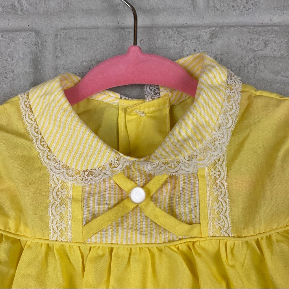 Vintage Baby Girl Dress Size 0-3 Months Yellow - Picture 5 of 6